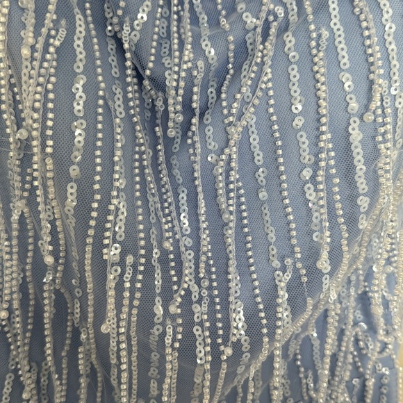 Sophia Thomas beaded mini dress in blue size 4 - Picture 3 of 9